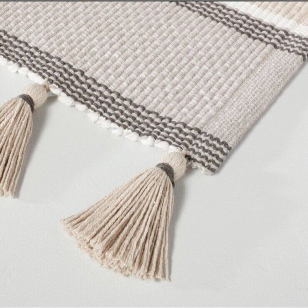 Hearth & Hand Taupe Color Woven Block Floor Runner Rug